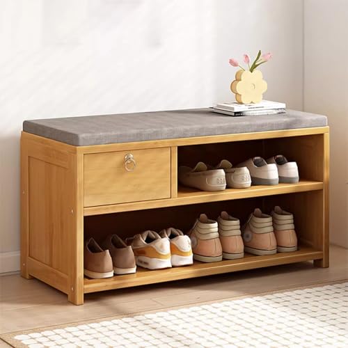 Meuble étagère à chaussures avec assise pour optimiser les petits espaces