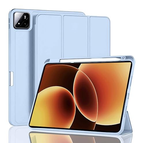 Image of ProElite Cover for Xiaomi Mi Pad 8 /Pad 8 Pro 11.2 inch Cover, Soft Flexible Flip Case Cover with Pen Holder for Mi Pad 8 /Pad 8 Pro 11.2 inch, Support Auto Sleep Wake, [Recoil Series] - Light Blue