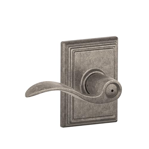 Image of SCHLAGE F40ACC621ADD Addison Collection SCHLAGE Privacy Lever, Distressed Nickel