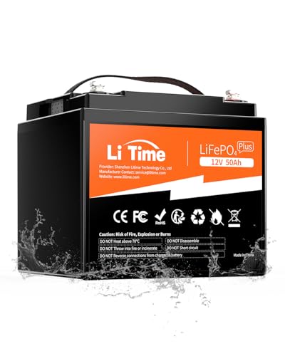 Image of LiTime 12V 50Ah Lithium LiFePO4 Battery for Trolling Motor Fish Finder RV