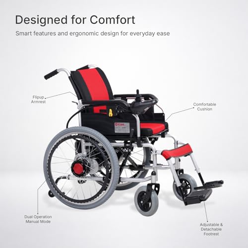 Image of EVOX Electric Wheel Chair With (24 V 12AH) 12-15 km per Charge, Lithium Ion Battery Specially-abled WC-101