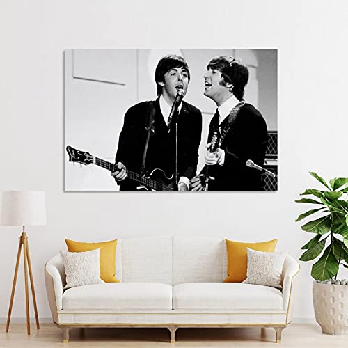 MMMU John Lennon And Paul McCartney Poster décoratif sur toile pour salon, chambre à coucher, 50 x 75 cm - Les Beatles, Paul McCartney, John Lennon, RIngo Starr, George Harrison MMMU John Lennon And Paul McCartney Poster décoratif sur toile pour salon, chambre à coucher, 50 x 75 cm – Image 4