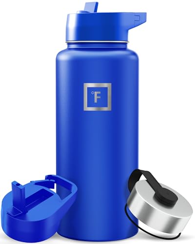 IRON °FLASK Camping & Hiking Hydration Flask with Straw, Wide...