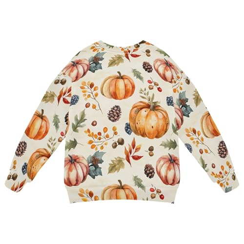 JUNZAN Autumn Pumpkins Nuts Little Kids Hoodie Sweatshirt Fleece Hoodie for Boys Athletic 4T2