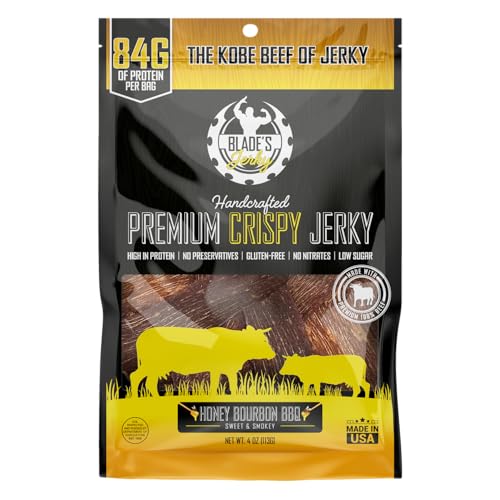Blade's Jerky Honey Bourbon BBQ Premium Crispy Beef Jerky |