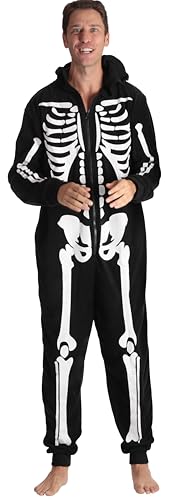 Image of #followme Men's Onesie Adult Comfortable Fleece Hooded Front Zip w/Side Pockets Halloween Costumes for Men