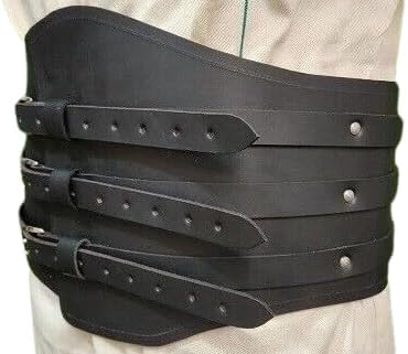 medieval Leather Roman Gladiator Leather Belt Wide Kidney Belt Medieval belt