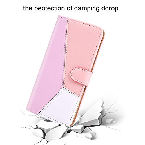 Coque iPhone 11 Pro Max rose à rabat avec porte-cartes intégré - 4