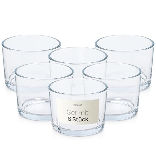 Konzept 11 - Juego de 6 tarros para velas de 150 ml, vacíos, ideales para velas perfumadas, fundición de cera y creaciones individuales de velas