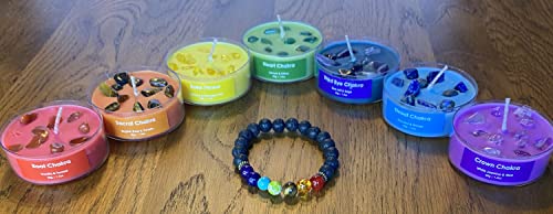 Serenity Crystals Chakra Candle Set - Beautifully Crafted Crystal Infused Candles for Meditation, Healing and Wellness a Suitable Gift for Chakra Spiritual Yoga Meditation, Includes Bracelet - Image 5