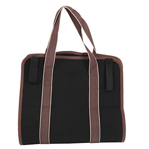 Bolsa de leña para el transportista de troncos resistentes a gran capacidad Transporte al aire libre (Negro)