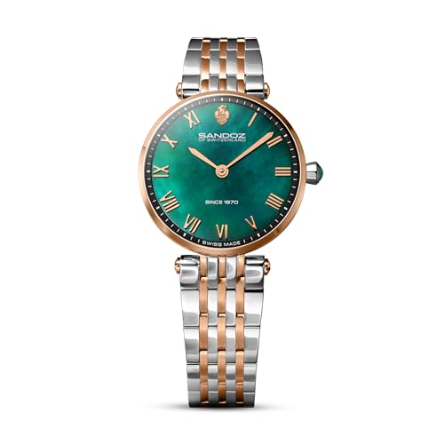 Image of SANDOZ Orangerie Premium Swiss Made Quartz Green MOP Dial Watch for Women - SZWLG0001704