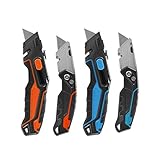 Lichamp 4-Pack Utility Knife, Heavy Duty Box Cutters Retractable with Folding Utility Knifes and...