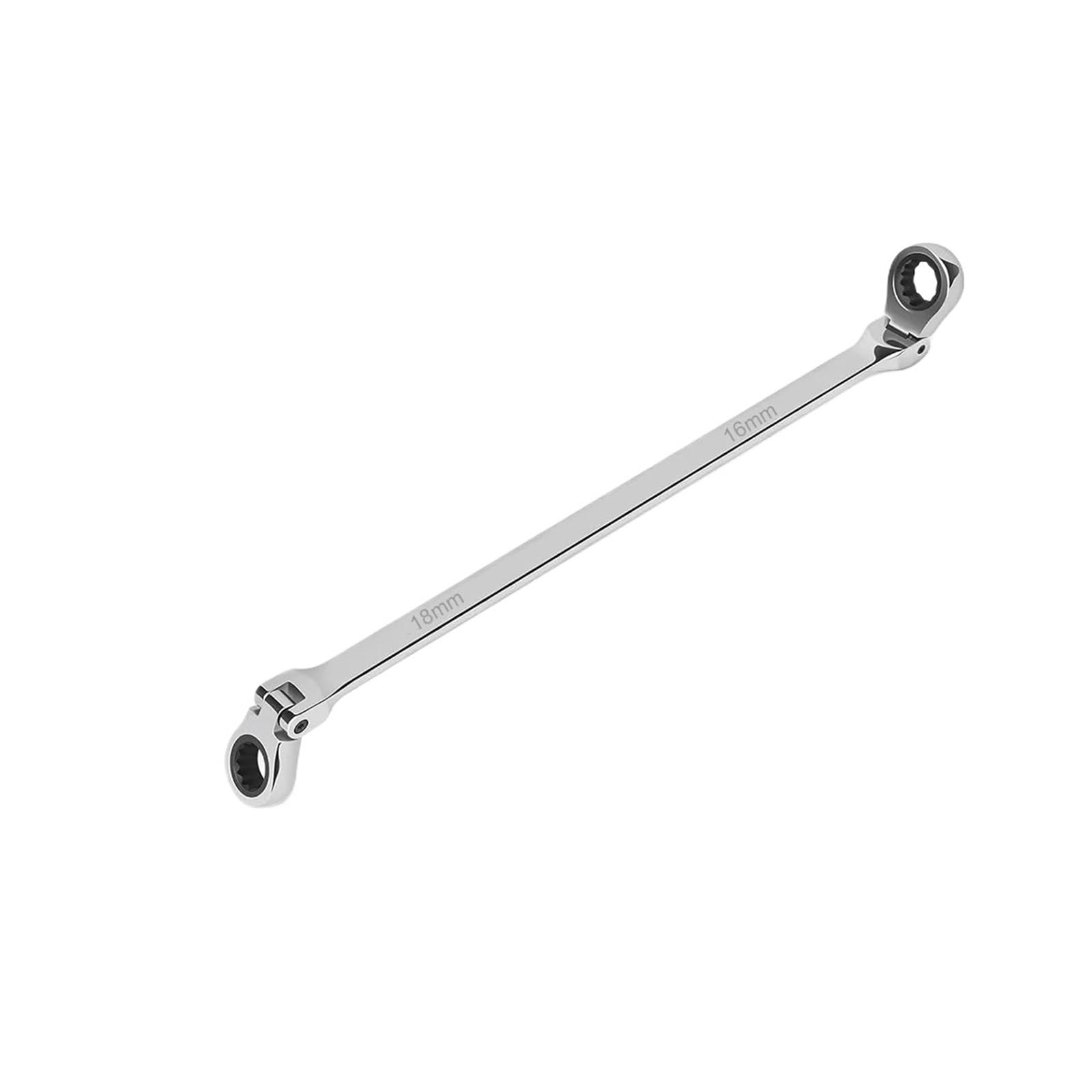 OLAQWENB Torque Wrenches Extra Long Ratcheting Wrenches Double Box End 72-Tooth Wrench Set, Metric 8mm - 19mm Precision Torque Wrench(16mm-18mm)