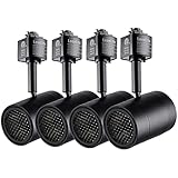 LEONLITE Anti-Glare Net Dimmable LED Track Lighting Heads, 8.5W H Type Track Light, Integrated Track Light Heads, CRI90 H Track Lighting Heads, ETL Listed, 4000K Cool White, Matte Black, 4 Pack