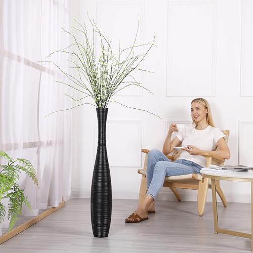 Image of Leewadee Large Floor Vase 34 inches Polyresin for Pampas Grass, Dried Flowers