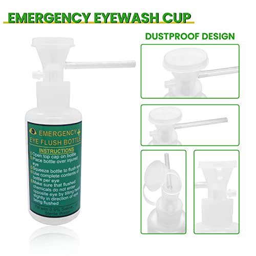 Rhkeoy Emergency Eyewash Station Portable Wall-Mounted First-Aid Eyewash Kit With Double 500Ml Empty Eyewash Replacement Bottle For Personal Emergency Eyewash, Without Eyewash Solution,Easy To Install #TOP5