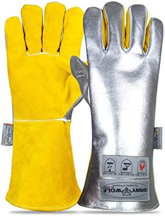 GRW SpecxArmor Graywolf Multilayer 360° Kevlar Aluminized Heat Resistant Welding Glove /Large/Flame/Furnace/Oven/1472°F