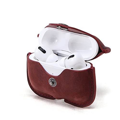 Hiram étui de Voyage Portable en Cuir de Vachette Crazy Horse pour Air pods Pro, étuis pour écouteurs pour étui de Chargement Cover