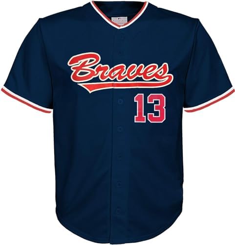 Ronald Acuna Jr Atlanta Braves Navy #13 Kids Youth 4-20 Alternate