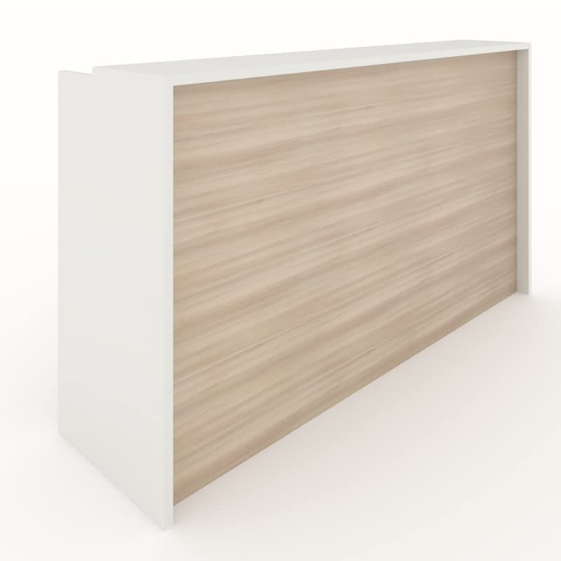 MOSTRADOR de Recepción y Oficina. Fácil Montaje. Laminado con Frontal Color Acacia DE 25mm DE Grosor. Fabricado EN ESPAÑA. Envio a Toda la Peninsula. (125x105x50 cm)