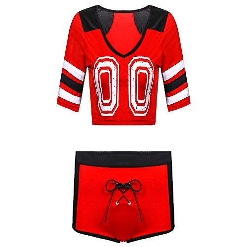 ThreeH Cheerleading Uniform für Frauen Sexy Fußball Kurzarm Shirt Sets Bühnenuniform Cosplay Party Halloween – Bild 4
