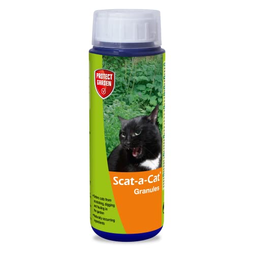 Protect Garden - Scat-a-Cat Animal Repellent, 350g - Non-Harming Animal Repellent Granules - Scent Based Repellent Deters Animal Fouling - Animal Deterrant - Scatter Cap for Easy Use