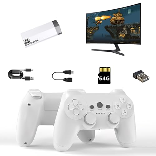 Retro Game Stick 4K HDMI Gaming Console, 20000+ Built-in Games, Plug and Play Video Game System, Dual Wireless Controllers, Game Save/Search Function, for TV, Family & Adult Retro Gaming
