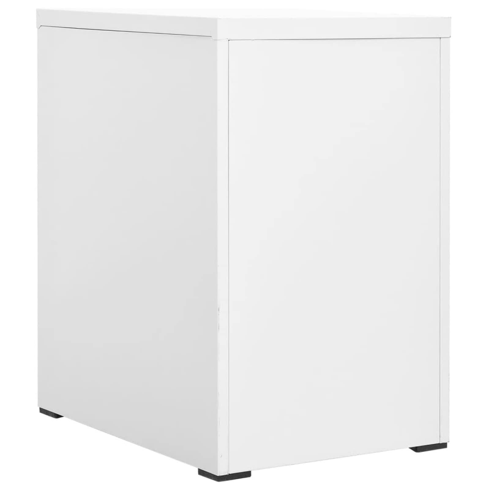 ARKEM Cassettiera, Mobiletto da Ufficio con Serratura,Regolabile per Cartelle Sospese, Superficie Testurizzata, per Ufficio, Studio,Schedario Bianco 46x62x72,5 cm in Acciaio