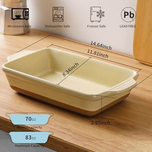 Premium Ceramic Bakeware - Rectangular Deep Lasagna Pans, Porcelain Baking Dishesuae neighbor's Christma Gift