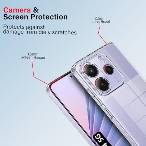 Image of KACA Clear Back Cover Case for Redmi Note 14 5G |Case for Redmi Note 14 5G|Shockproof Bumper TPU Protective Design - Transparent