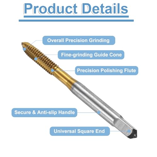 QUARKZMAN Maschine Gewindebohrer Spitze 3/16-28 UNF Spitzengewindeschneider HSS6542 Universelle und Hochwertige Gewindebohrer Titanbeschichtete Oberfläche - 1 Stück