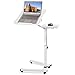 Tatkraft Like Mesa Ordenador Portátil con Ruedas y Soporte para Ratón Escritorio Laptop Altura Ajustable, Blanco