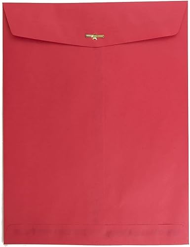 JAM Paper, sobre de papel catálogo con cierre, con extremo abierto, 10 x 13pulgadas, Rojo