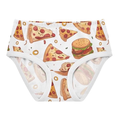 Wusikd Pizza Slices Burgers Girls' Underwear Cotton Girls Briefs Soft Toddler Underwear 2T