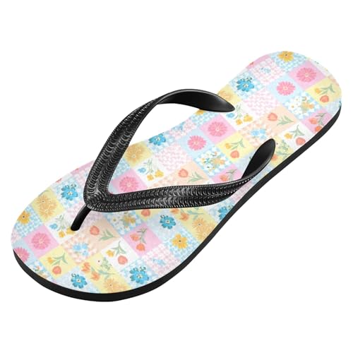 Burbuja Pastel Colored Floral Flip Flops for Women Men, Soft Thong Sandals Rubber Slippers for Pool Beach Essentials2