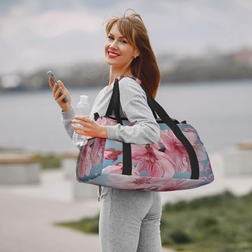 Japanese Cherry Flowers Print Daily essentials Large Capacity Hand Carry Bag for Weekend Getaways style Bags 7