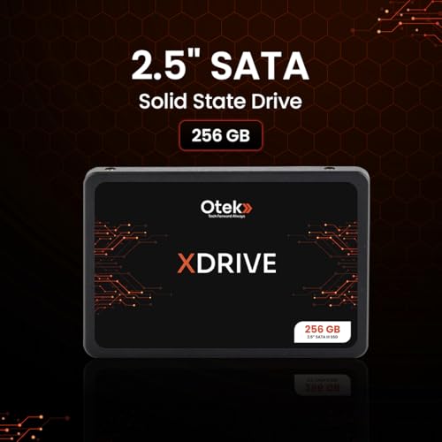 Image of OTEK XDRIVE 256GB SATA III Internal SSD | 2.5 Inch Desktop SSD | 550MB /s Read, 500MB /s Write | 3D TLC NAND | Fast Boot Drive with 3 Year Warranty for PC Upgrade