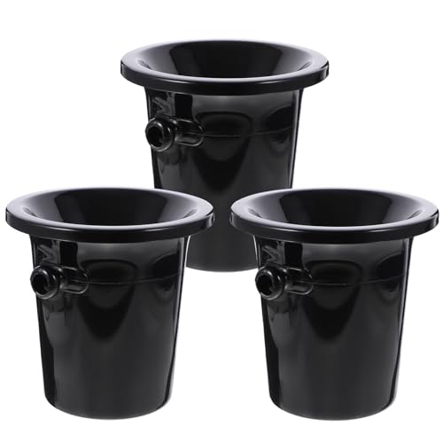 Hemobllo 3er Set Wein-Spucknapf 21 cm rund, aus leichtem PP, hygienisch & geruchsneutral, mit 2 Griffen für Weinproben in Bars, Weinkellern & Events