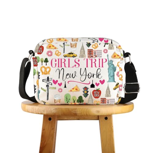 POFULL New York Vacation Gift Trip New York Zipper pouch Travel Crossbody Bag