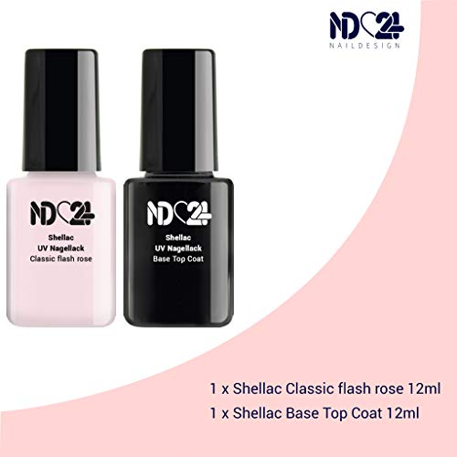 Shellac Polish Gel Nagellack Pink Starter Set Basic mit UV Lampe - Lacke Made in Germany + Zubehör – Bild 3