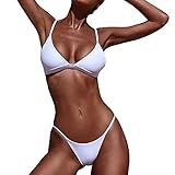 Bikini Set IFOUNDYOU 2020 Sommer Bademode Damen Sexy Triangel Bikini Push Up High Waist Rückenfrei Bikini Oberteil Träger Geteilter Badeanzug Tanga Hoher Beinausschnitt Bikinihose
