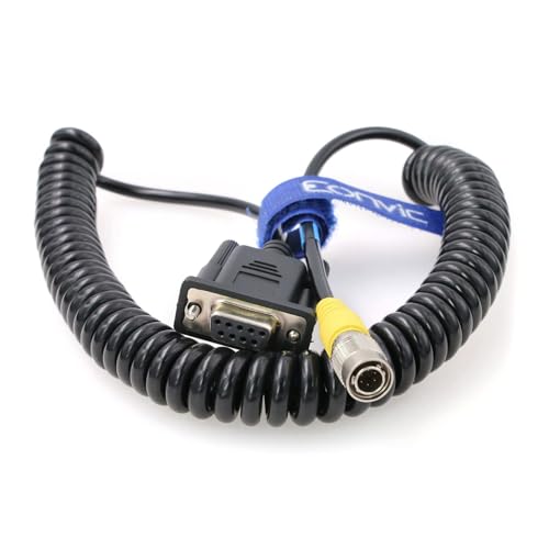 Eonvic D9 6-pin Male RS232 Interface COM Download Data Coiled Cable for Top-con/Sokkia/Trimble