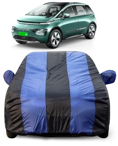 Image of Car Body Cover for MG Windsor | Triple-Stitched, Windproof with Buckle Belt, Elastic Hem, UV Protection, Scratchproof & Dustproof, Soft Feather-Like Fabric for All-Weather Protection (Royal Blue)
