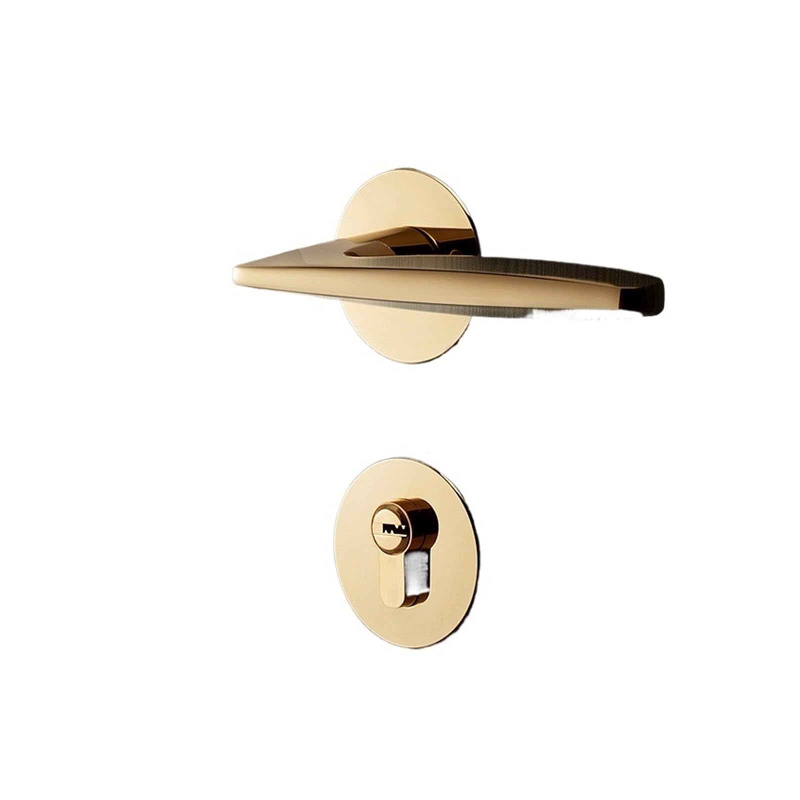 Serrure de porte fendue dorée style nordique chic pour intérieur moderne