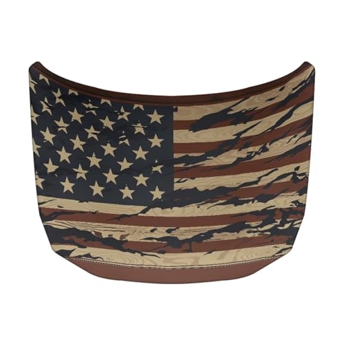 Panskyllis Retro American Flag Car Hood Cover Easy to Install Fabric Hood Cover Vehicles Decorate Engine Removable Automotive Accessories Personalized Suitable for Cars