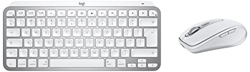 Image of Logitech MX Keys Mini for Mac Minimalist Wireless Illuminated Keyboard, Compact & MX Anywhere 3 Compact Performance Mouse Wireless, Magnetic Scrolling, Ergonomic, 4000DPI Sensor, Custom Buttons
