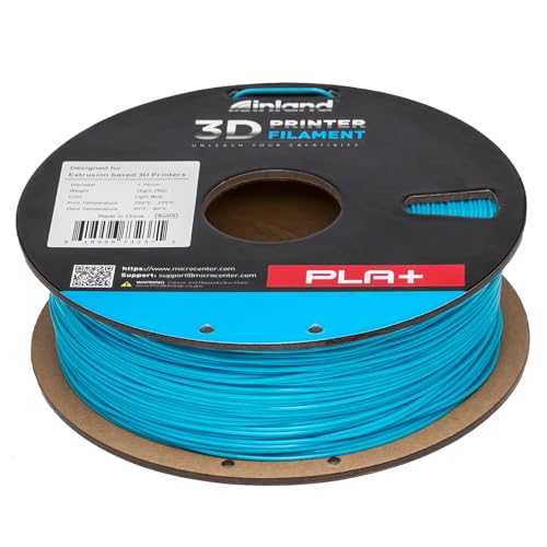 Image of INLAND Micro Center PLA+ 3D Printing Filament 1.75mm - PLA Pro Dimensional Accuracy + /- 0.03 mm - 1kg Cardboard Spool (2.2 lbs) (1 Pack Light Blue, 1.75mm)