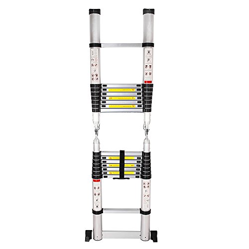 Senrob Aluminum Telescopic Extension Ladder,Extendable Folding Multi-Purpose Ladder Max 330 Lbs. Capacity (16.5 Ft) #TOP7