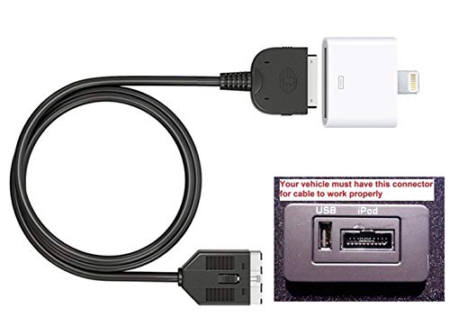 Cable de carga auxiliar compatible con Jetstar para X 8 7 Plus, adaptador de carga de audio para automóvil de 30 pines y conector para modelos seleccionados de Jaguar / Land Ronver / Range Rover